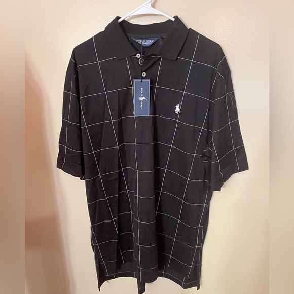 Polo Ralph Lauren Other - Polo Ralph Lauren Golf Black/White Window Pane Polo Shirt Sz L NWT